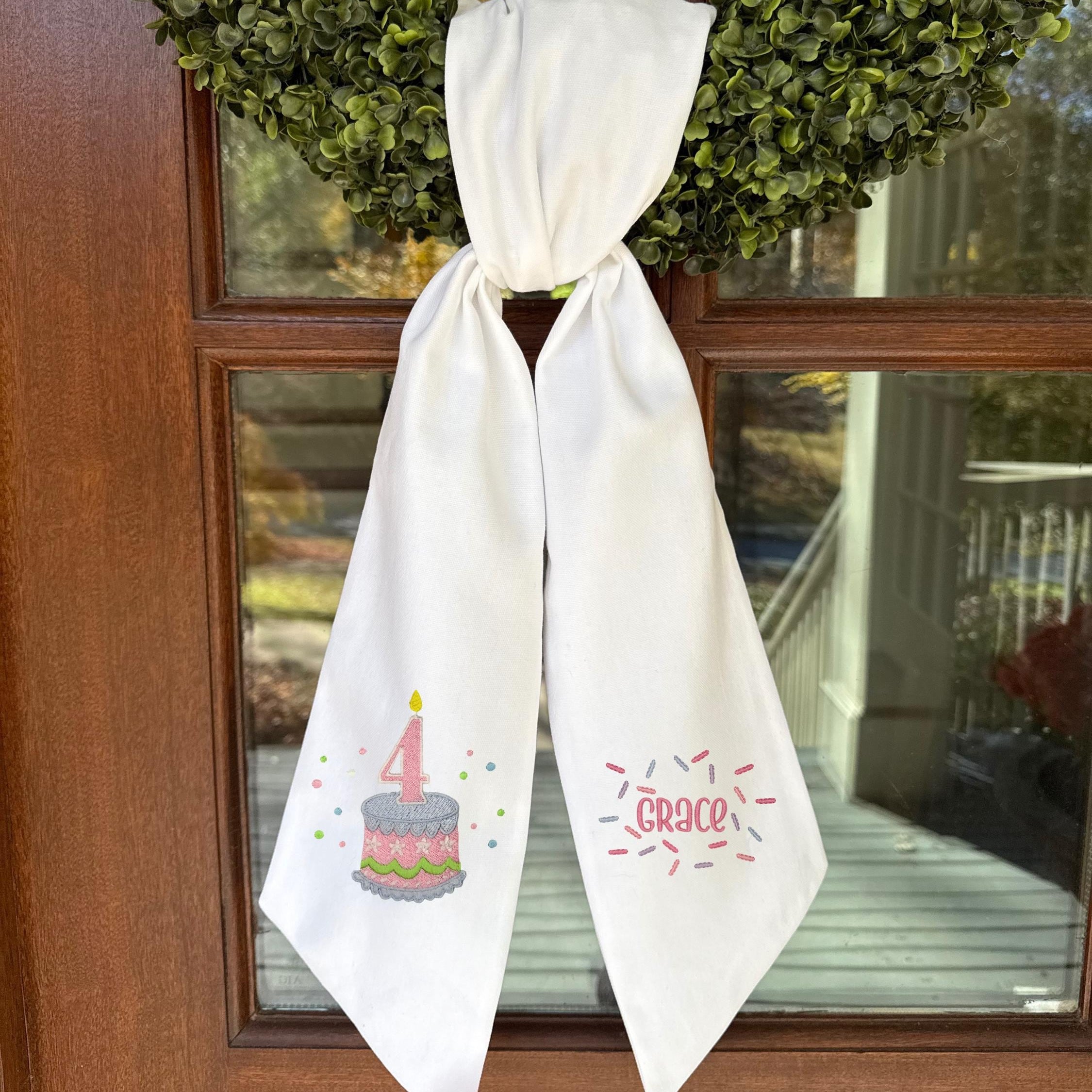 Pink Birthday Cake Sash