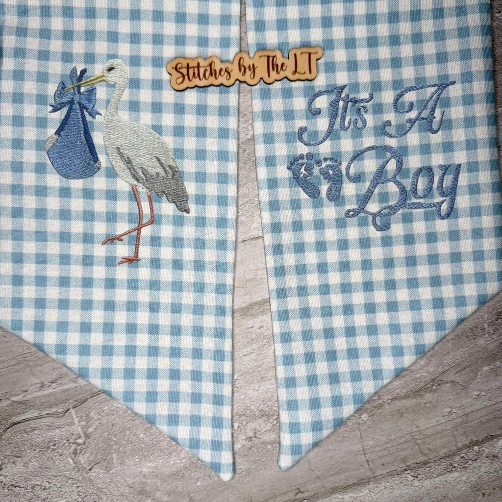 Boy Stork Gingham Sash