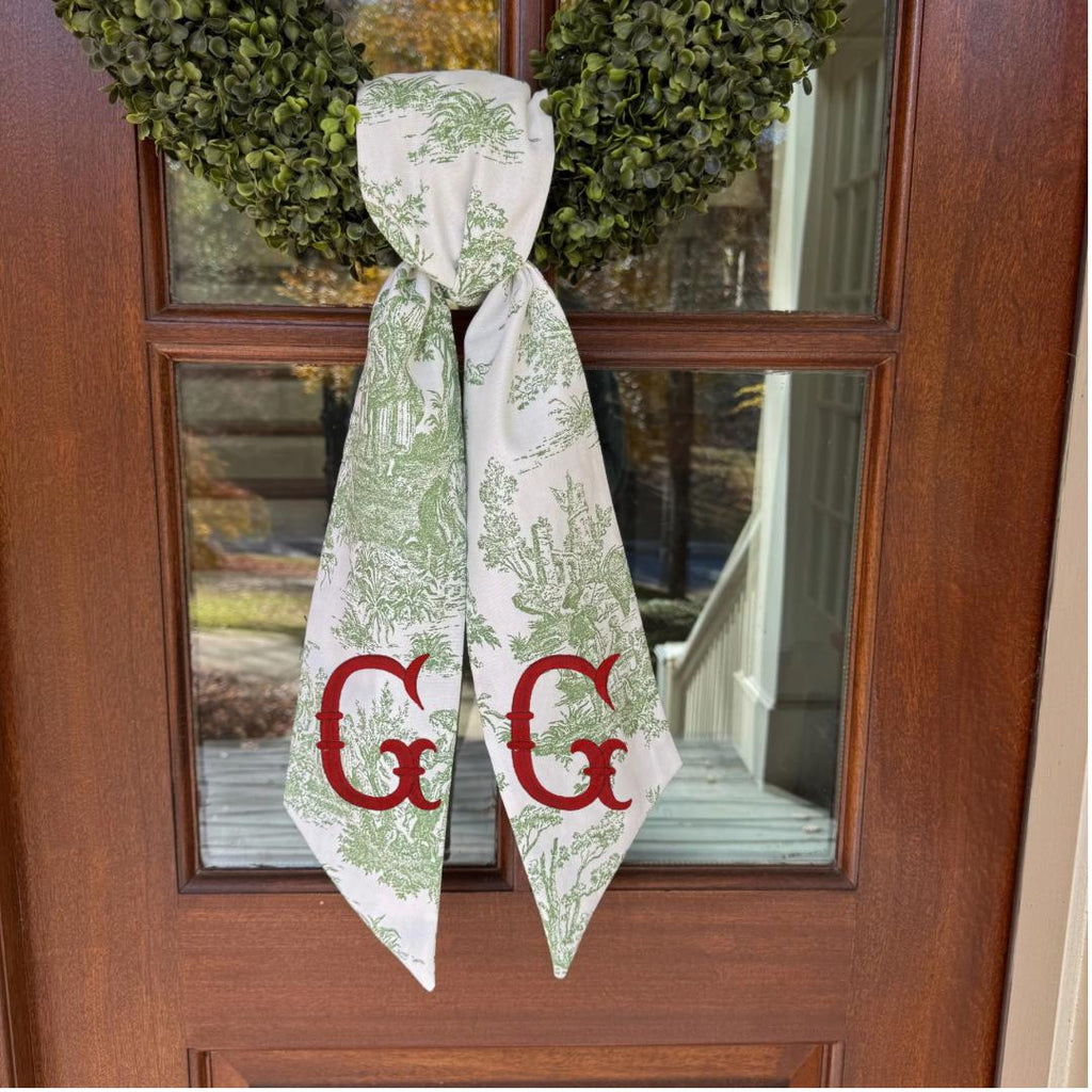 Green Toile Sash