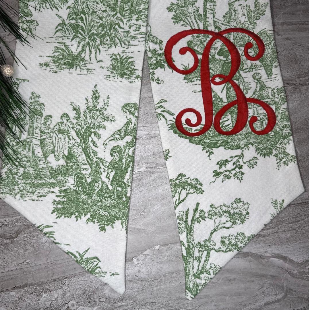 Green Toile Sash