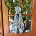 Denim & Cream Floral Sash