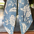 Denim & Cream Floral Sash