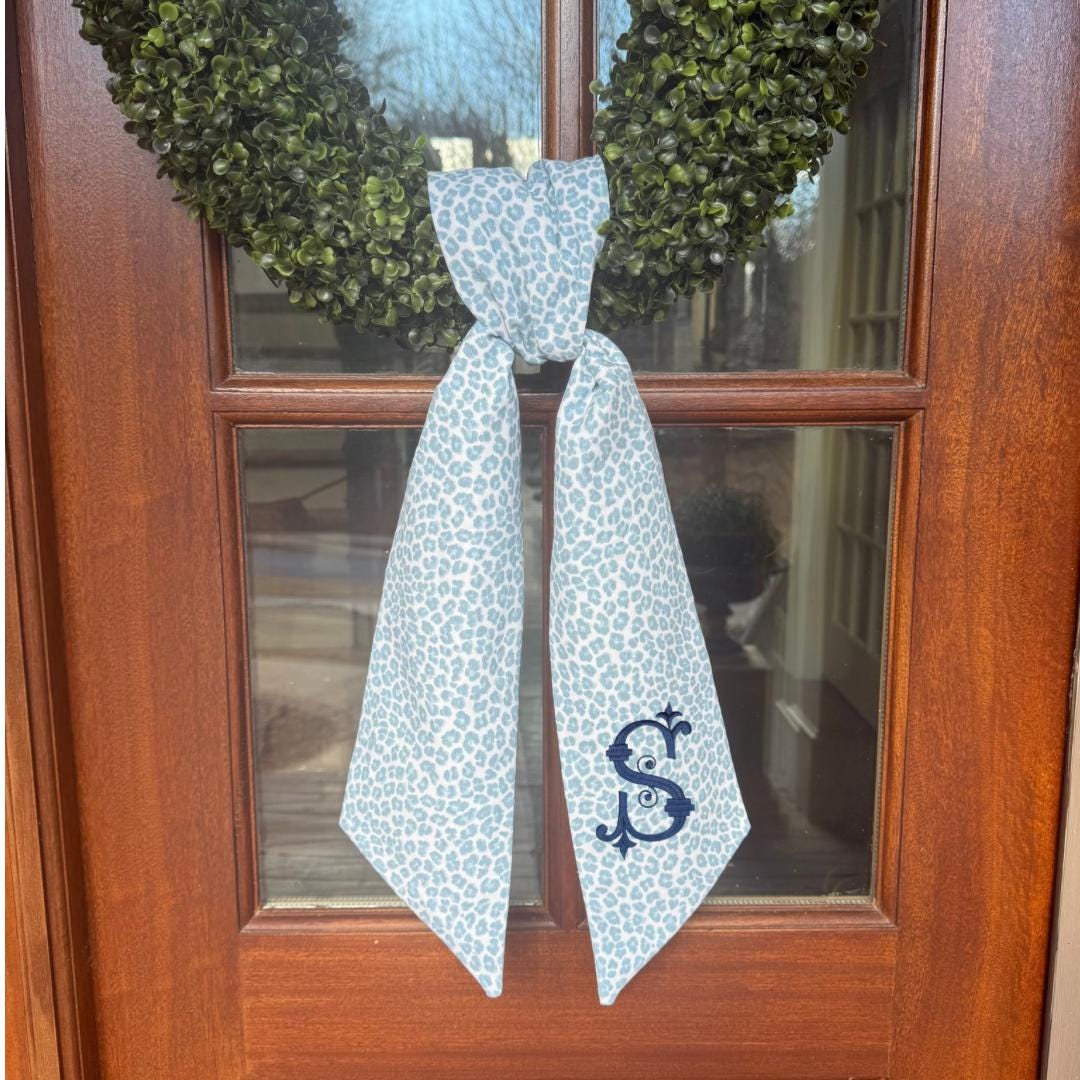 Blue Leopard Print Sash