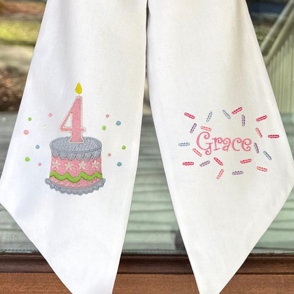 Pink Birthday Cake Sash