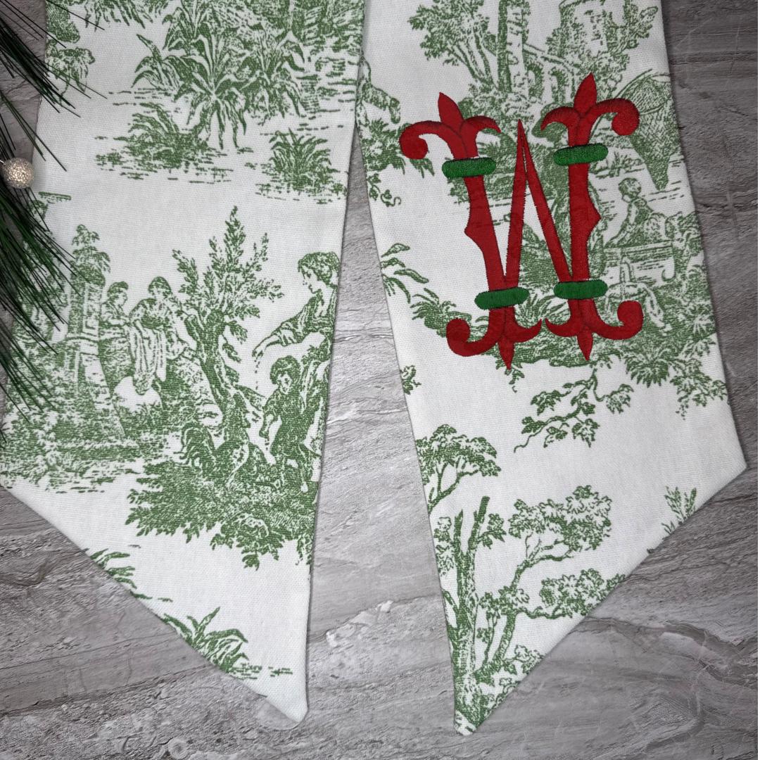 Green Toile Sash