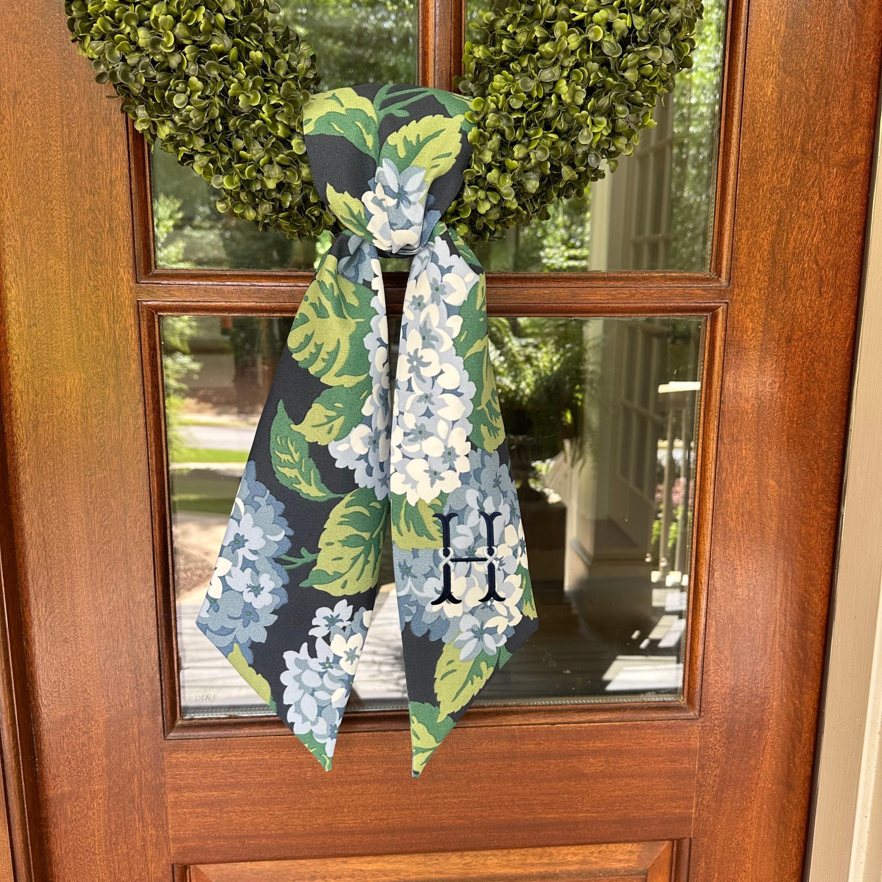 Navy Hydrangea Sash