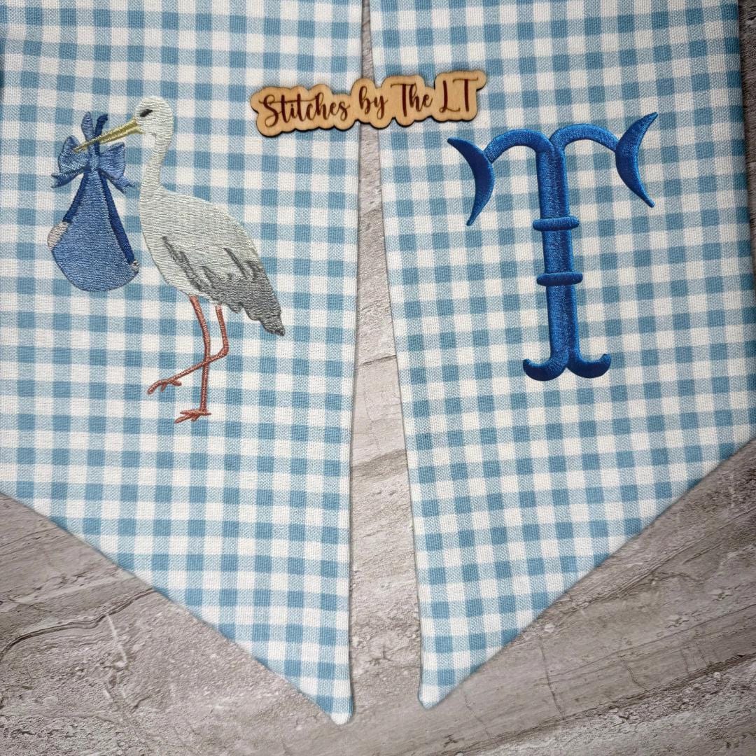 Boy Stork Gingham Sash